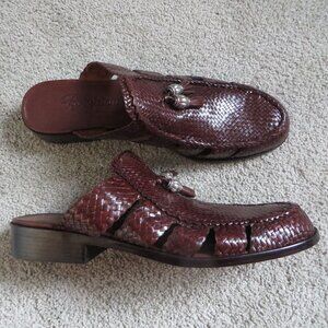 Brighton Womens Slip on Sandals/Slides Bronwn Leahter Size 10 MADE IN BRAZIL